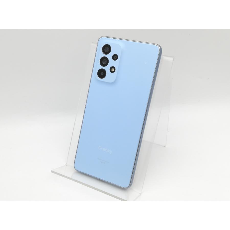 中古】SAMSUNG au 【SIMフリー】 Galaxy A53 5G オーサムブルー 6GB