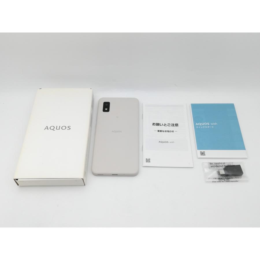 中古】SHARP ymobile 【SIMフリー】 AQUOS wish アイボリー 4GB 64GB