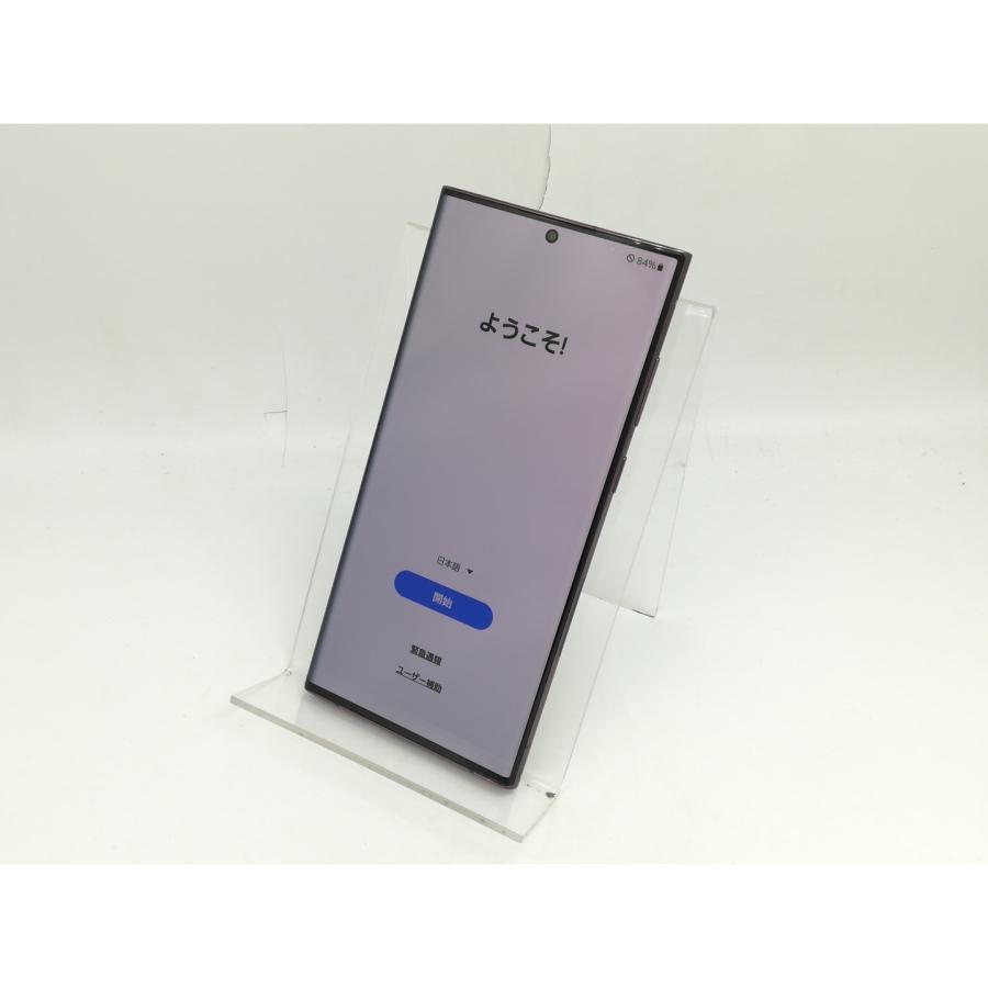 中古】SAMSUNG au 【SIMフリー】 Galaxy S22 Ultra バーガンディ 12GB