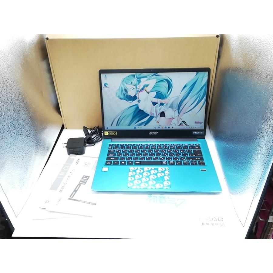 中古】Acer Swift 3 SF314-56-A58U/MIKU ミクブルー【i5-8265U 8G 256G