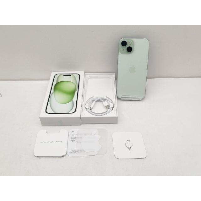 【中古】Apple docomo 【SIMフリー】 iPhone 15 128GB グリーン MTMM3J/A【吉祥寺】保証期間１ヶ月【ランクC】の画像