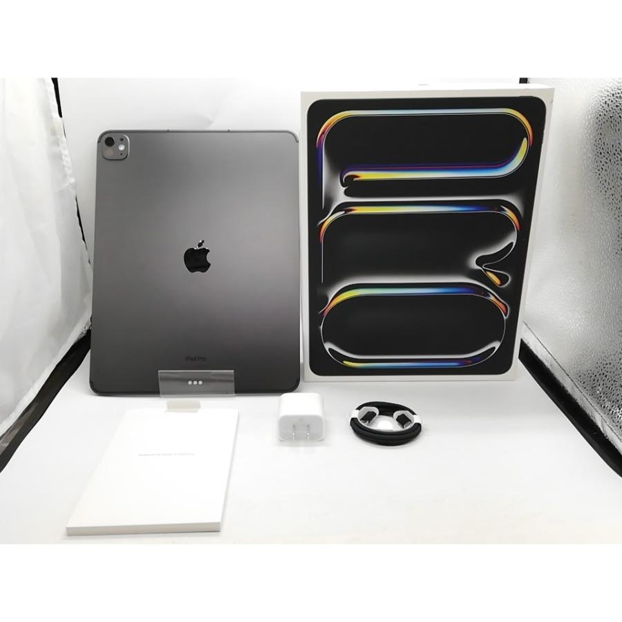 【中古】Apple 国内版 【SIMフリー】 13インチ iPad Pro（M4/2024） 256GB スペースブラック 標準ガラス MVXR3J/A【道玄坂】保証期間１ヶ月【ランクB】の画像