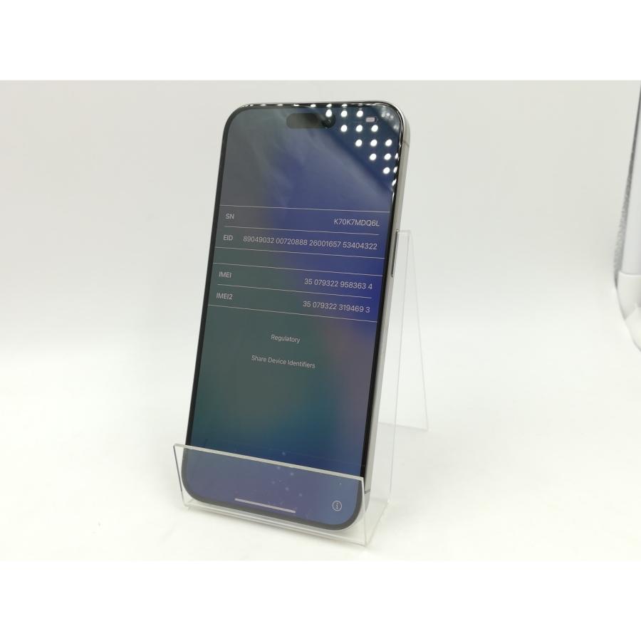 【中古】Apple au 【SIMフリー】 iPhone 15 Pro Max 512GB ナチュラルチタニウム MU6W3J/A【新橋】保証期間１ヶ月【ランクA】の画像