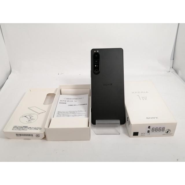 中古】SONY au 【SIMフリー】 Xperia 1 IV ブラック 12GB 256GB SOG06