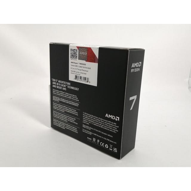 未使用】AMD Ryzen 7 9800X3D (4.7GHz/TC:5.2GHz) BOX AM5/8C/16T/L3