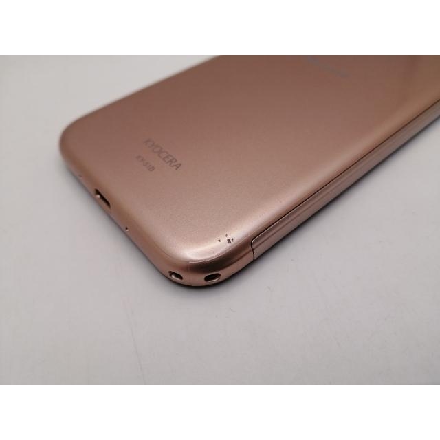 中古】KYOCERA docomo 【SIMフリー】 あんしんスマホ ピンクゴールド