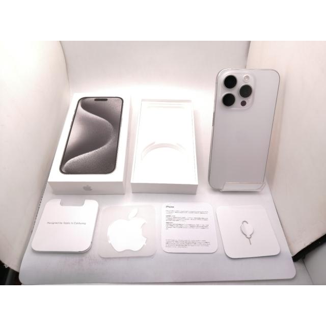 【中古】Apple 楽天モバイル 【SIMフリー】 iPhone 15 Pro 128GB ホワイトチタニウム MTU83J/A【大阪堂島】保証期間１ヶ月【ランクA】の画像