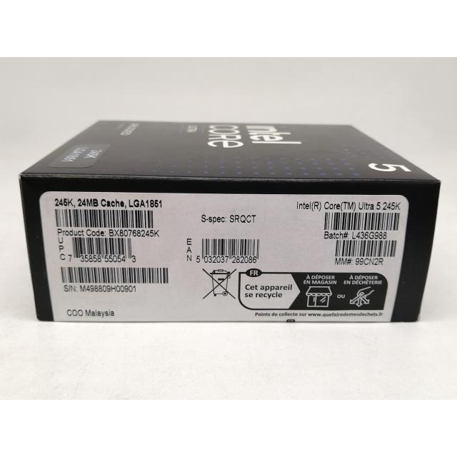 未使用】Intel Core Ultra 5 245K(4.2GHz) Box LGA1851/14C(P:6C/E:8C