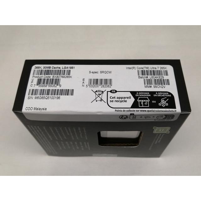 未使用】Intel Core Ultra 7 265K(3.9GHz) Box LGA1851/20C(P:8C/E:12C