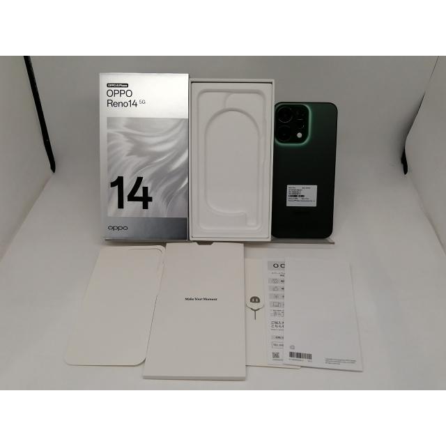 【中古】Oppo 国内版 【SIMフリー】 OPPO Reno14 5G ルミナスグリーン 12GB 256GB CPH2737【日本橋3】保証期間１ヶ月【ランクA】の画像