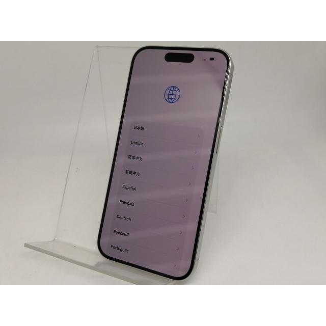【中古】Apple SoftBank 【SIMフリー】 iPhone 15 Pro 128GB ホワイトチタニウム MTU83J/A【京都】保証期間１ヶ月【ランクA】の画像