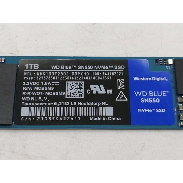 中古】W.D. WD Blue SN550(WDS100T2B0C) 1TB/M.2 2280(PCIe3.0