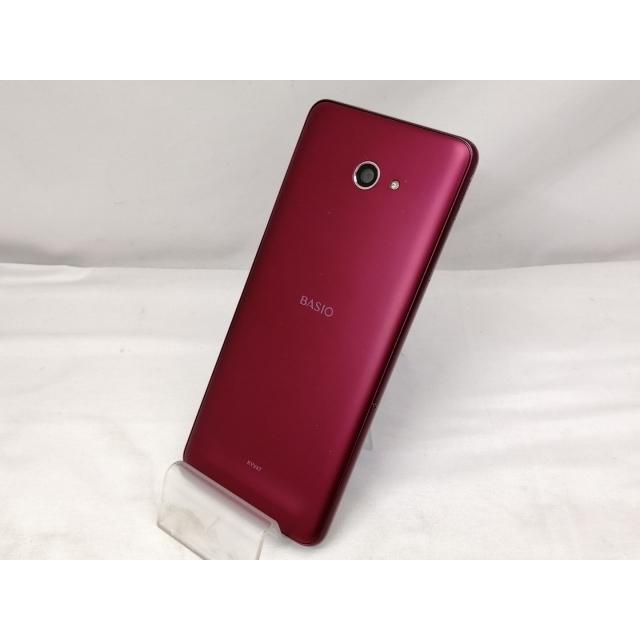 中古】KYOCERA au 【SIMロック解除済み】 BASIO4 ワインレッド 3GB