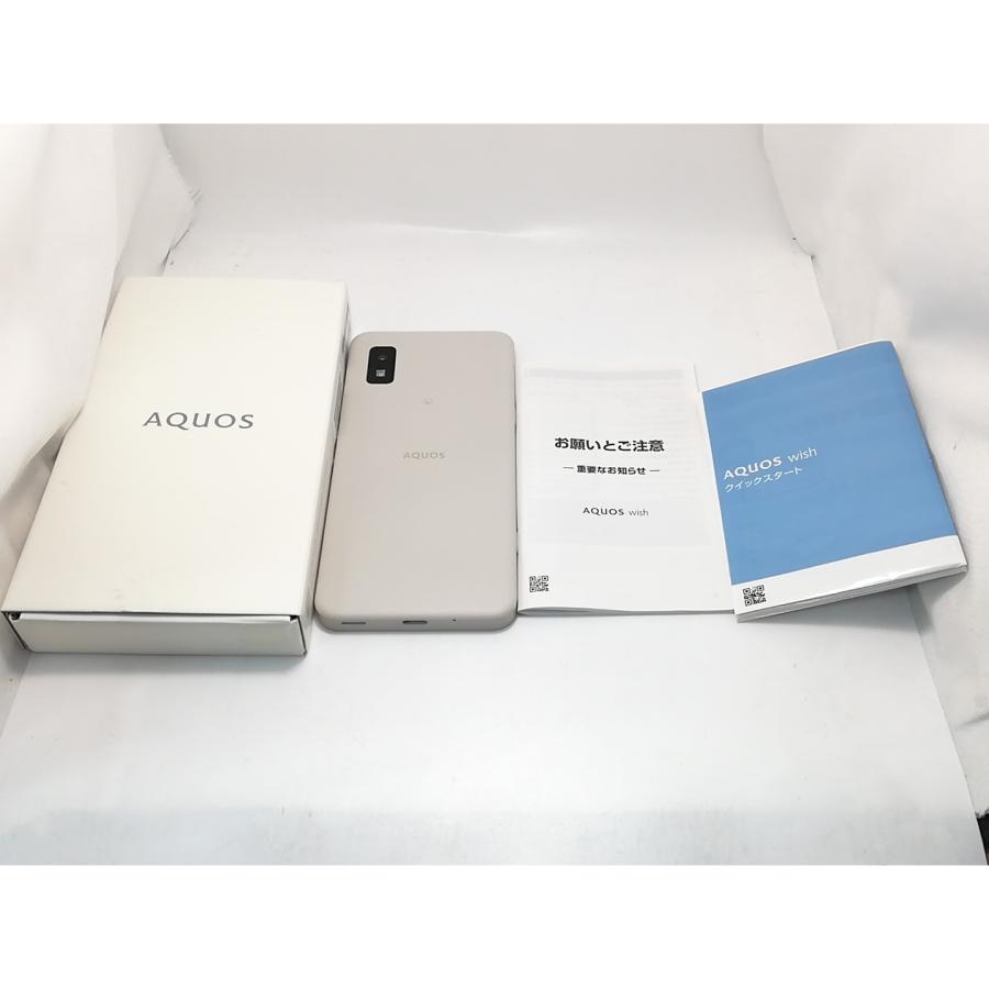 中古】SHARP ymobile 【SIMフリー】 AQUOS wish アイボリー 4GB 64GB