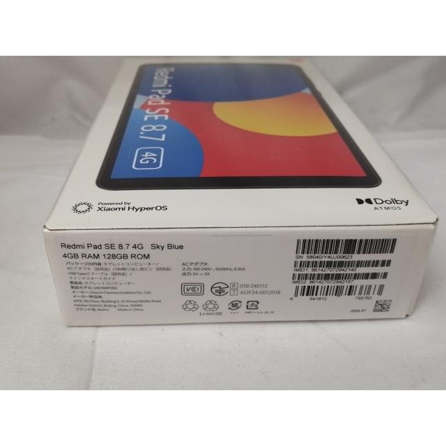 未使用】Xiaomi 国内版【SIMフリー】 Redmi Pad SE 8.7 4G BL スカイ