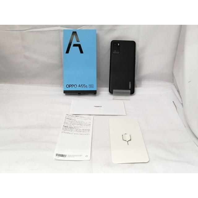 中古】Oppo 楽天モバイル 【SIMフリー】 OPPO A55s 5G ブラック 4GB 