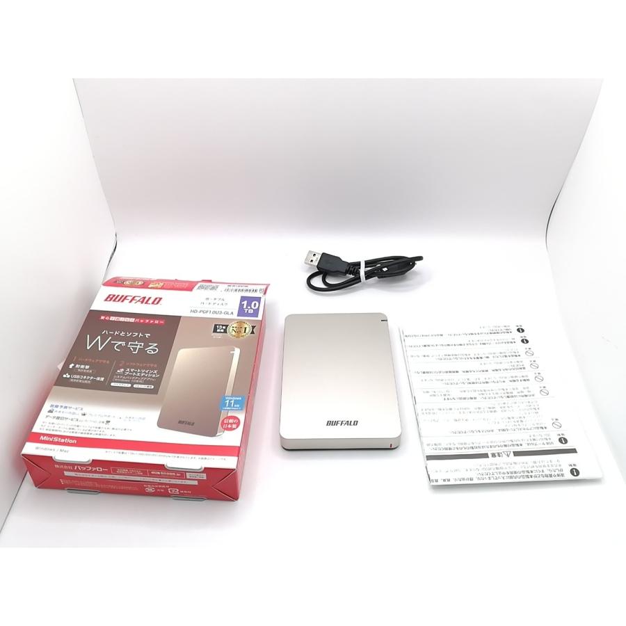 中古】BUFFALO 【ポータブルHDD】MiniStation HD-PGF1.0U3-GLA 【1TB