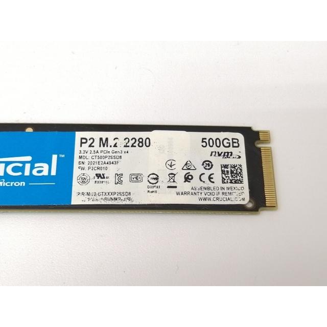 中古】Crucial P2(CT500P2SSD8JP) 500GB/M.2 2280(PCIe3.0 NVMe)/QLC