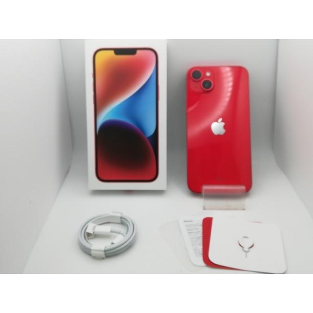 【中古】Apple 国内版 【SIMフリー】 iPhone 14 Plus 128GB  (PRODUCT)RED MQ4F3J/A【秋葉4号】保証期間１ヶ月【ランクC】の画像