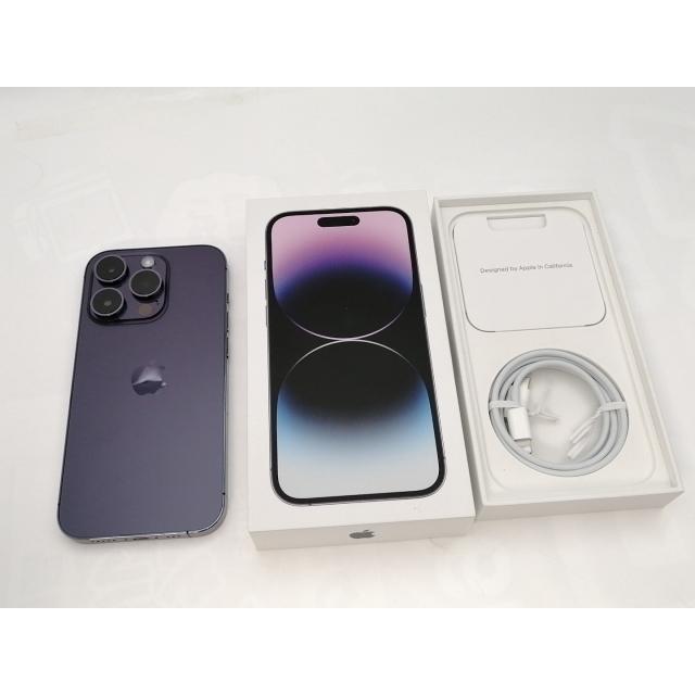 【中古】Apple docomo 【SIMフリー】 iPhone 14 Pro 512GB ディープパープル MQ283J/A【神保町】保証期間１ヶ月【ランクC】の画像