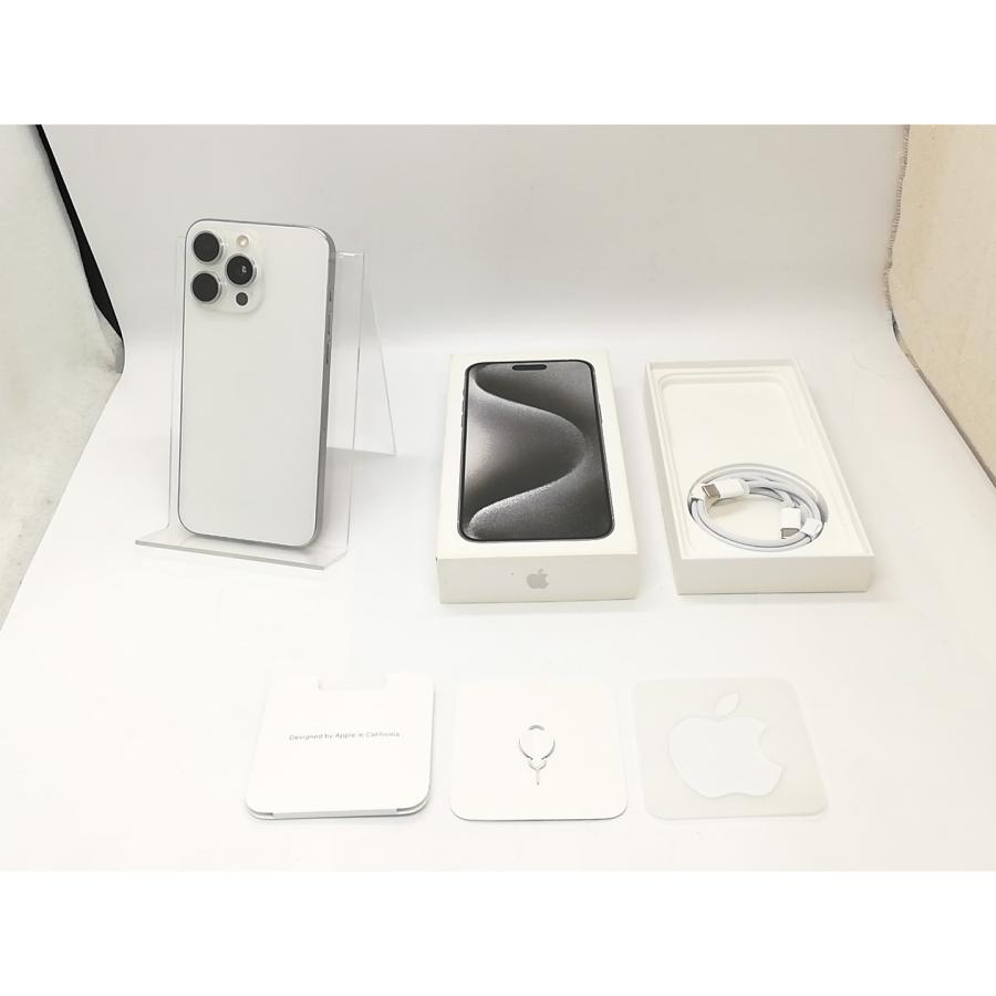 【中古】Apple SoftBank 【SIMフリー】 iPhone 15 Pro Max 1TB ホワイトチタニウム MU703J/A【秋葉4号】保証期間１ヶ月【ランクB】の画像