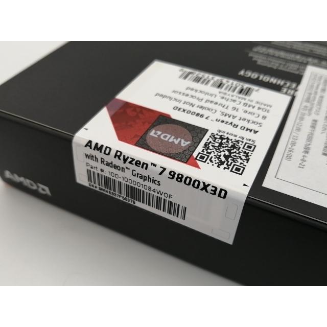 未使用】AMD Ryzen 7 9800X3D (4.7GHz/TC:5.2GHz) BOX AM5/8C/16T/L3