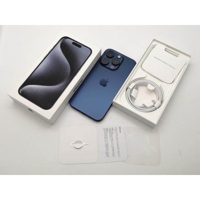 【中古】Apple 国内版 【SIMフリー】 iPhone 15 Pro 128GB ブルーチタニウム MTUA3J/A【OSU301】保証期間１ヶ月【ランクA】の画像