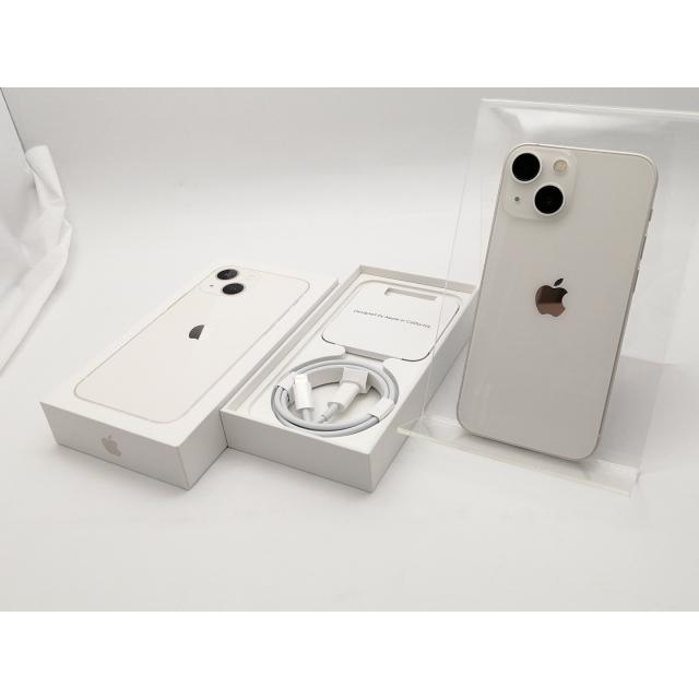 【中古】【赤ロム保証あり】Apple au 【SIMフリー】 iPhone 13 mini 128GB スターライト MLJE3J/A【大須2】保証期間１ヶ月【ランクA】の画像
