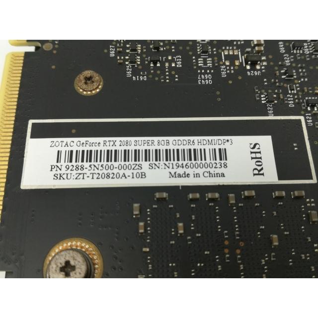 中古】NVIDIA 【PC抜き取り品】 GeForce RTX 2080Super 8GB (GDDR6