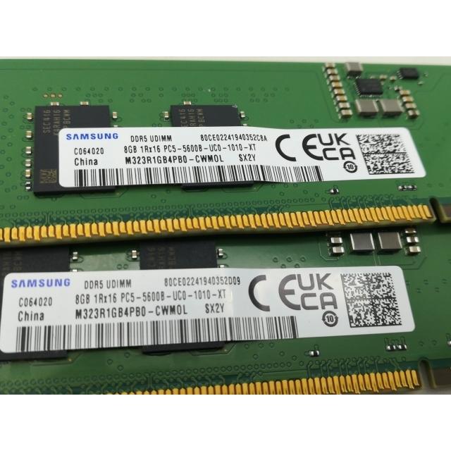 中古】DDR5 8GB 2枚組（合計16GB） DDR5-5600(PC5-44800