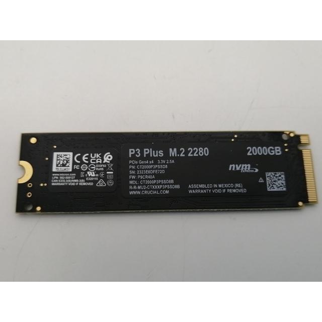 中古】Crucial P3 Plus(CT2000P3PSSD8) 2TB/M.2 2280(PCIe4.0 NVMe