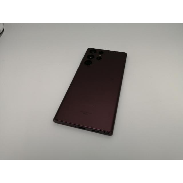 中古】SAMSUNG au 【SIMフリー】 Galaxy S22 Ultra バーガンディ 12GB