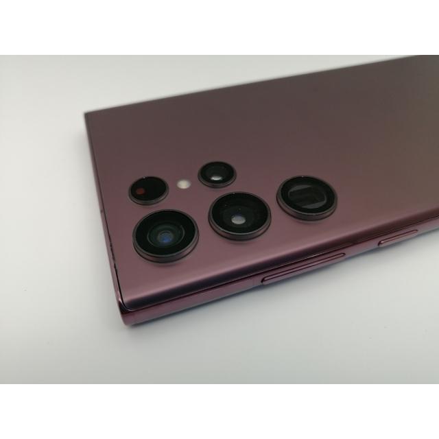 中古】SAMSUNG au 【SIMフリー】 Galaxy S22 Ultra バーガンディ 12GB
