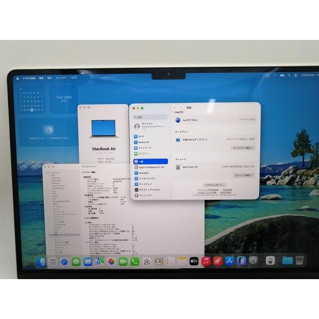 【中古】Apple MacBook Air 15インチ (M4,2025) M4(CPU:10C/GPU:10C) 16GB/256GB スターライト MW1J3J/A【なんば】保証期間１ヶ月【ランクA】の画像