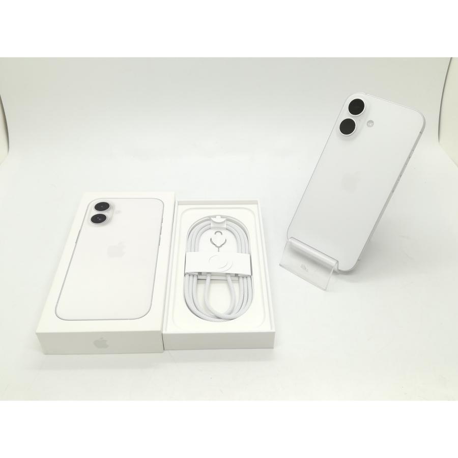 【中古】【赤ロム保証あり】Apple au 【SIMフリー】 iPhone 16 256GB ホワイト MYDX3J/A【静岡】保証期間１ヶ月【ランクA】の画像