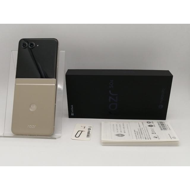 中古】MOTOROLA SoftBank 【SIMフリー】 motorola razr 50s サンド