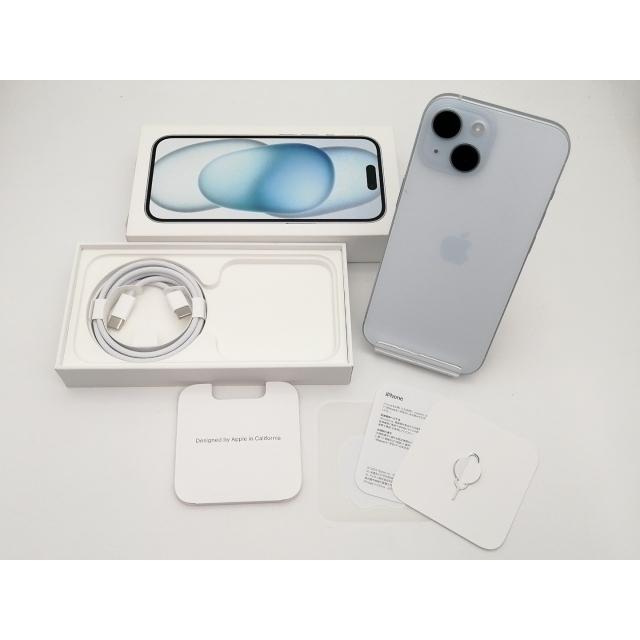 【中古】Apple docomo 【SIMフリー】 iPhone 15 128GB ブルー MTML3J/A【大阪本店】保証期間１ヶ月【ランクB】の画像