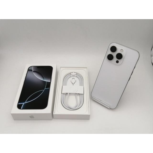 【中古】Apple 国内版 【SIMフリー】 iPhone 16 Pro 128GB ホワイトチタニウム MYMW3J/A【なんば】保証期間１ヶ月【ランクA】の画像