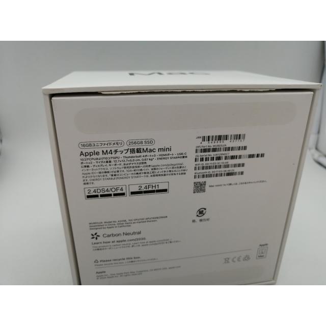 中古】Apple Mac mini M4(CPU:10C/GPU:10C) 16GB/256GB シルバー