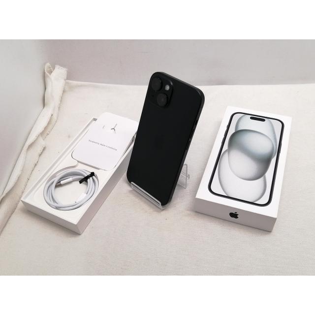 【中古】Apple docomo 【SIMフリー】 iPhone 15 128GB ブラック MTMH3J/A【仙台駅東口】保証期間１ヶ月【ランクB】の画像