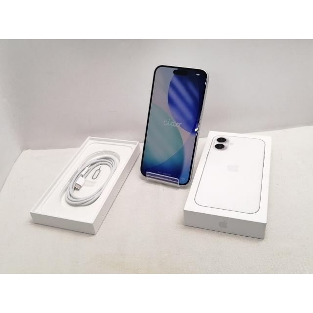 【中古】Apple 国内版 【SIMフリー】 iPhone 16 Plus 128GB ホワイト MXVC3J/A【仙台駅東口】保証期間１ヶ月【ランクA】の画像
