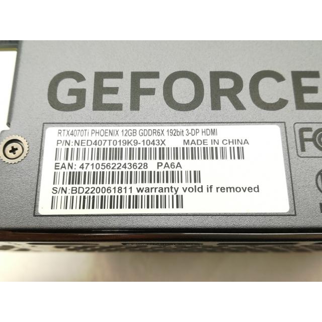 【中古】Gainward GeForce RTX 4070 Ti Phoenix NED407T019K9-1043X RTX4070Ti/12GB (GDDR6X)【大須】保証期間１週間｜janpara｜05
