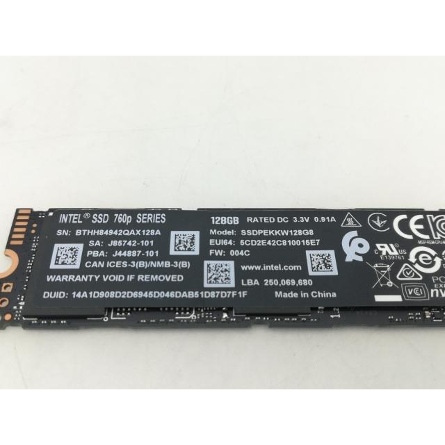 中古】Intel SSD 760p SSDPEKKW128G8XT 128GB/M.2 2280(PCIe3.0 NVMe