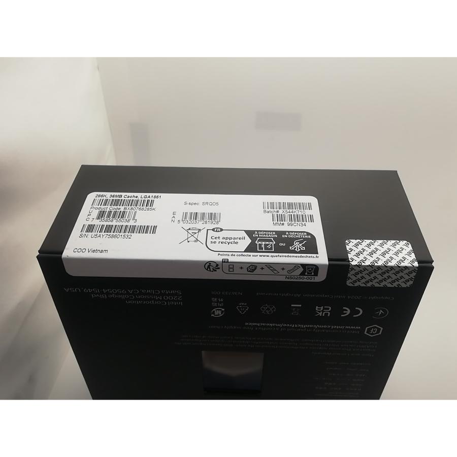 未使用】Intel Core Ultra 9 285K(3.7GHz) Box LGA1851/24C(P:8C/E:16C