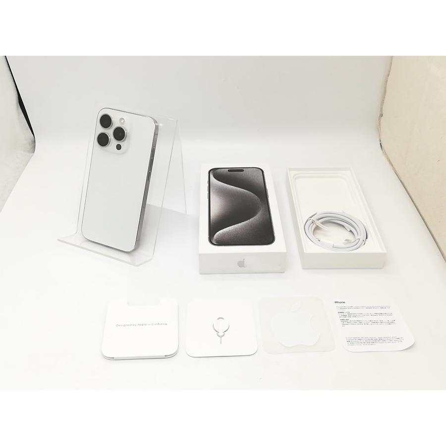 【中古】Apple 国内版 【SIMフリー】 iPhone 15 Pro 256GB ホワイトチタニウム MTUD3J/A【秋葉4号】保証期間１ヶ月【ランクC】の画像