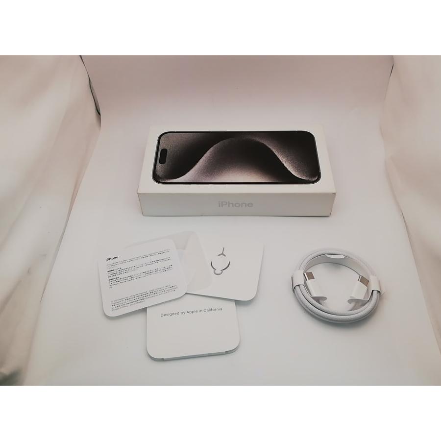 【中古】Apple SoftBank 【SIMフリー】 iPhone 15 Pro 128GB ホワイトチタニウム MTU83J/A【秋葉5号】保証期間１ヶ月【ランクA】の画像