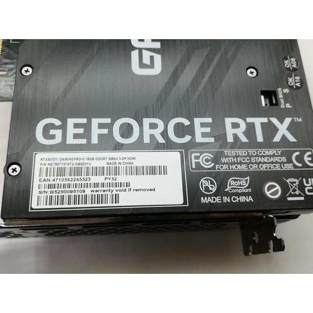 【中古】Palit GeForce RTX 5070 Ti GamingPro 16GB(NE7507T019T2-GB2031A ) RTX5070Ti/16G【秋葉3号】保証期間１週間_2