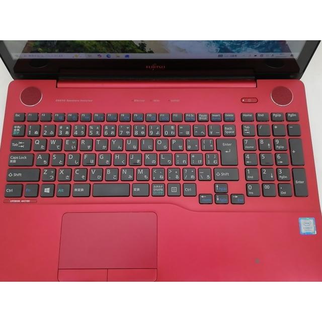 中古】Fujitsu LIFEBOOK AH AH77/B1 FMVA77B1R ガーネットレッド【秋葉