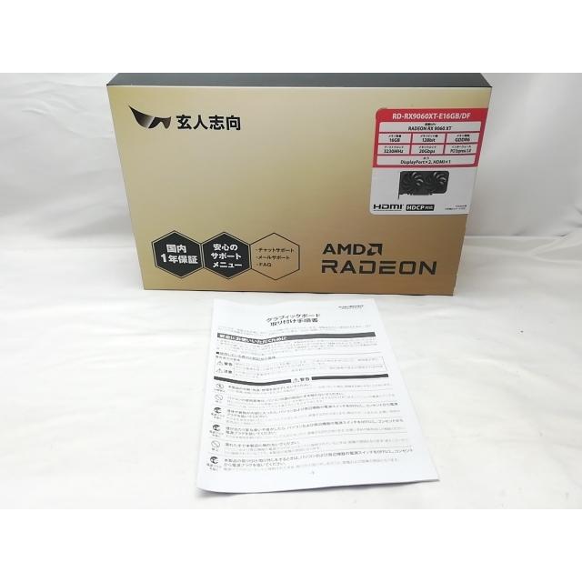 中古】玄人志向 RD-RX9060XT-E16GB/DF RX9060XT/16GB(GDDR6)【秋葉3号