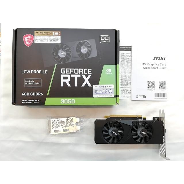 中古】MSI GeForce RTX 3050 LP 6G OC RTX3050/6GB(GDDR6)【秋葉3号